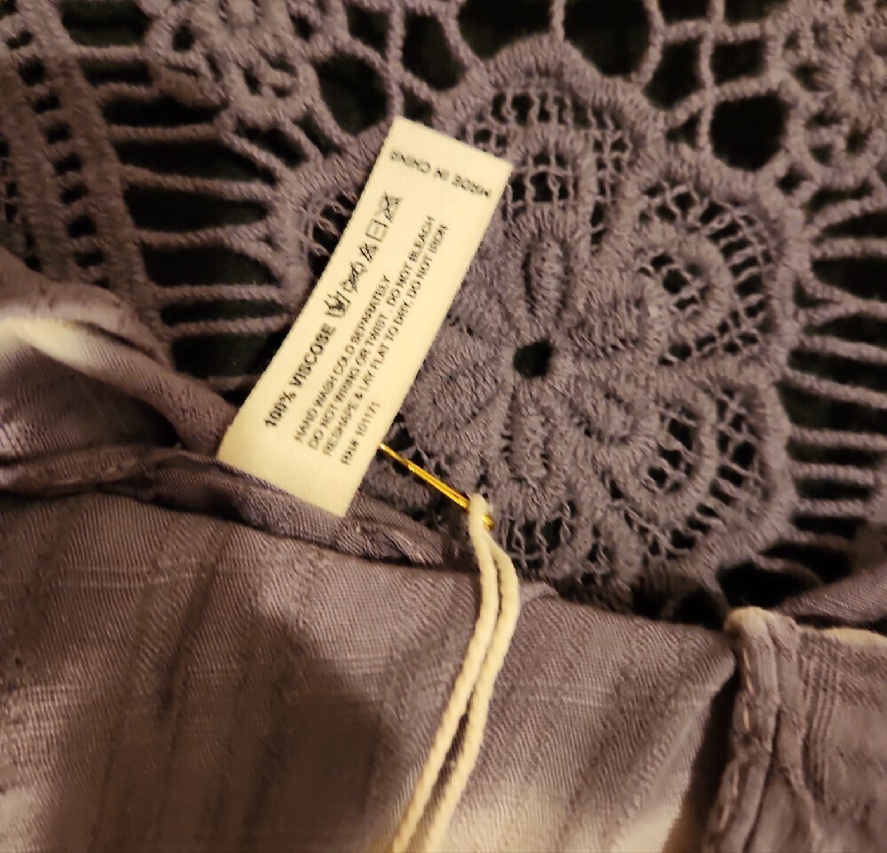 Ruggine Tie Dye Crochet Back Kimono Duster Gray White OS NWT - Picture 7 of 11